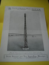 RARISSIME DEPLIANT D EPOQUE PYLONE POMPE ESSENCE FIXE AVIATION SATAM AERODROMES