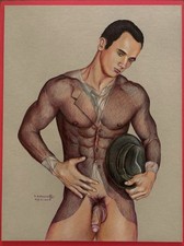 Dessin Pastel « Body Paint - Tuxedo » Smoking peint sur le corps