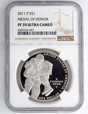 2011-P MEDAL OF HONOR PROOF COMMEMORATIVE SILVER $1 NGC PF70 ULTRA CAMEO 542007