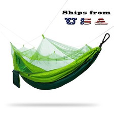 Double Outdoor Parachute Nylon Hammock with Mosquito Net - Large