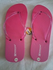 Flip Flops Tongs Sandals Beach Shower Pool Pink Size 9/10 Rubber 