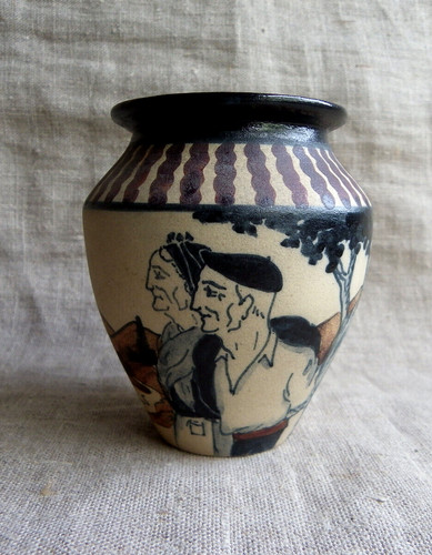 Ciboure vase grès signé - ciboure,