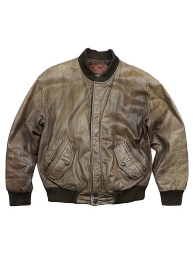 Blouson bomber cuir vintage - cuir,
