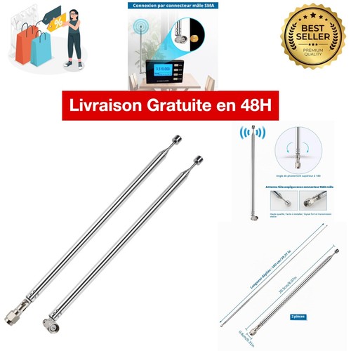 Antenne télescopique dab - télescopique,