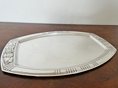 Petit plat métal argenté - plat, en