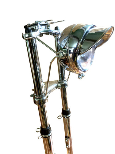 Phare rond chrome - , avec