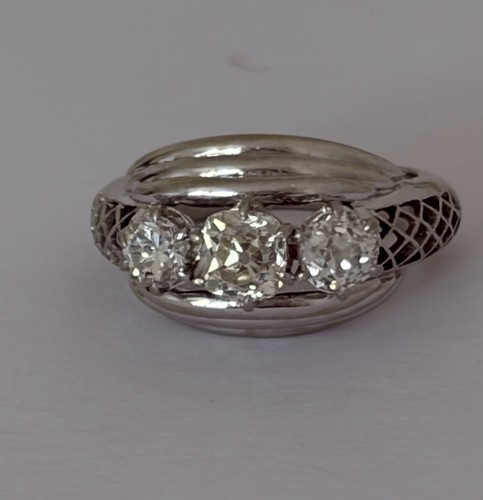 7623 bague vintage platine - bague,