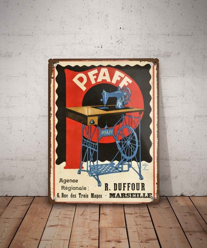 Plaque métal vintage pfaff - vintage,