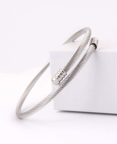 Bracelet torsadé acier - bracelet,