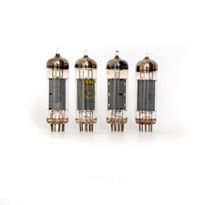 Matched Quad TESLA EL84 Tubes (6P14P-EV, E84L, 6BQ5) from 60-s, TESTED