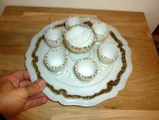 RARE VALLERYSTHAL Louis XV Fair Opaline Egg Set.