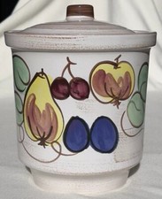 Rumtopf Fruit Rum Pot Hand Painted Vtg Cork German Romkrukke Trentino Valsugana
