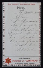 Menu Hôtel SIGOGNEAU