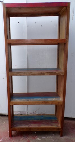 Bibliothèque teak bois - bibliothèque, en