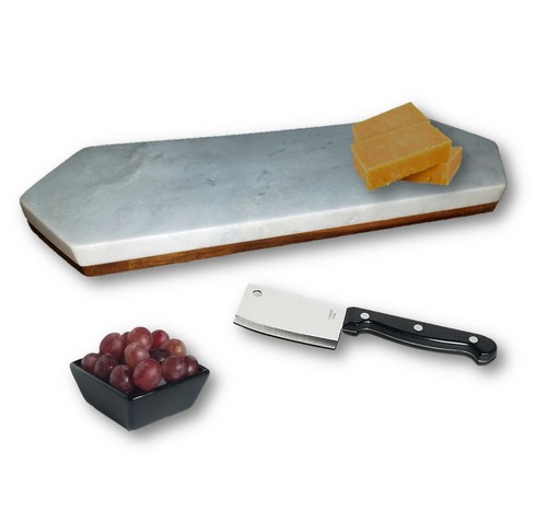Libbey marble wood cheese - &,