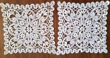 Early 20th Century Tablecloths - 2 Identical Lace Lace Lace Up - 26cm x 26cm