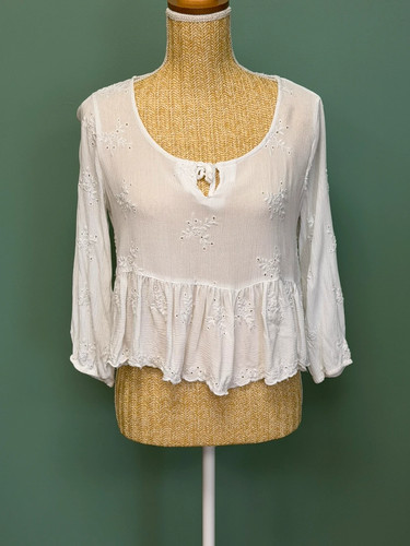 Blouse blanche brodée - , bohème