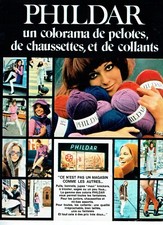 Advertising 0722 1970 Phildar Shop Wool Balls Wool Sweaters