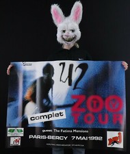 U2 - ZOO TV TOUR - Affiche originale concert Paris 1992 - Poster 106 x 78 cm