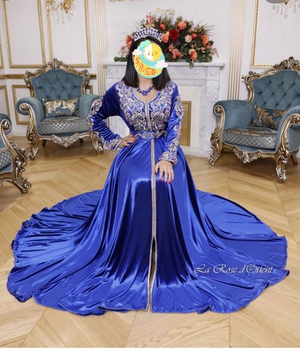 Caftan marocain mariage bleu - caftan,