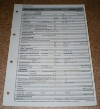 Inspektionsblatt / Service Données Honda Civic Aerodeck 1,4i à Partir Année 1998