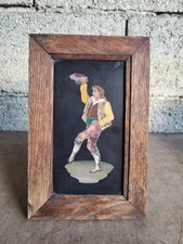 Panel, inlay painting by hard stone, Scagliola, marble Italy 19th century