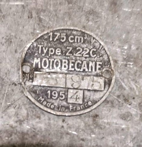 Plaque motobecane z22c 1954 - z22c,