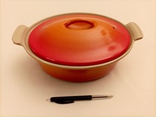 LE CREUSET  Terrine ou cocotte ovale orange en fonte émaillée n° 22 - NEUVE