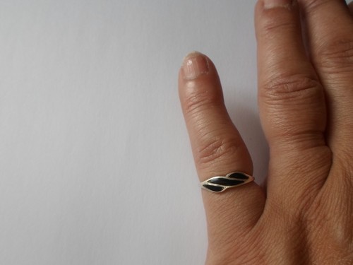 Bague argent massif style - en,