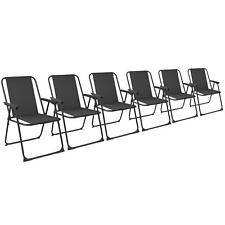6x pliante métal Chaises plage plein pique-nique Fauteuil Siège Noir