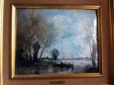 Tableau en cuivre martelé HELCA reproduction d'un tableau de COROT