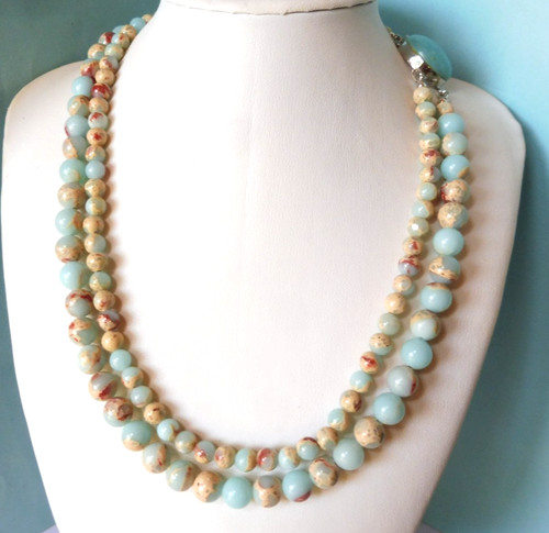 Collier jade bleu shoushan - collier,