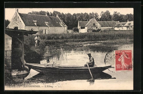 Cpa rethondes etang - rethondes,, l´etang