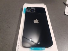 Vitre Arriere Assemblée Iphone14 Minuit (Noir) Avec Plaque Lentille Intégré.