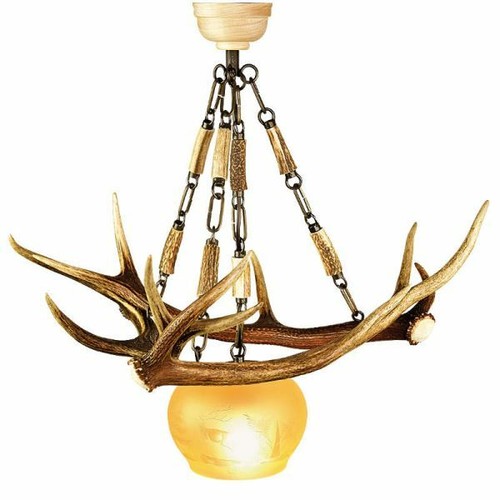 Lustre avec vrai bois cerf - vrai,