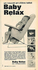 PUBLICITE ADVERTISING 034   1963   BABY-RELAX   siège bébé