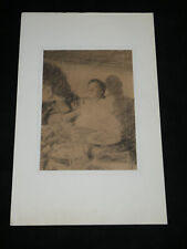 Anonyme - Étude au crayon : Table familiale et portraits d’enfant, XIX ème