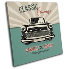 Race Garage Retro Car Vintage SINGLE TOILE murale ART Photo Print