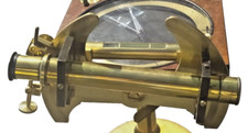 Theodolite - Géometre -Compass  - Boussole forestière avec son  alidade - XIX