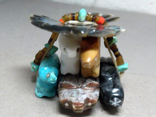 ZUNI FETISH F- 5201 MULTI-STONE DIRECTIONAL SET BY DAISY NATEWA