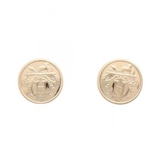 Boucles d'oreilles percées HERMES Exlibris or rose 18 kg femme d'occasion