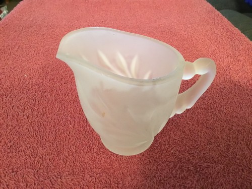 Small frosted glass creamer - frosted,