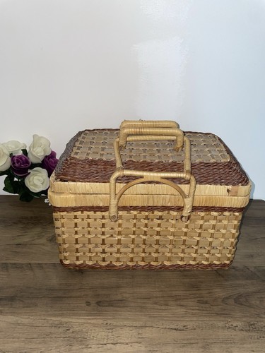 Ancien panier osier vintage - en,