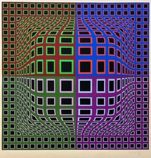 Victor Vasarely - original, signed, limited Op Art serigraph "Sinpo" 1978