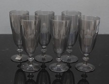6 crystal d'Arques champagne flutes model Rambouillet H 15.5 cm anthracite