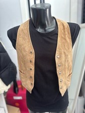 Benetton Leather Vest Women Woman Size 42 Brown LLV2019