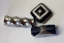 3 ART DECO ENAMEL GLASS BUTTONS