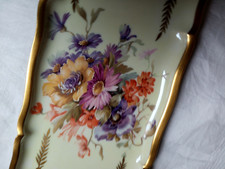 Plat à Cake en porcelaine de Limoges France fleurs