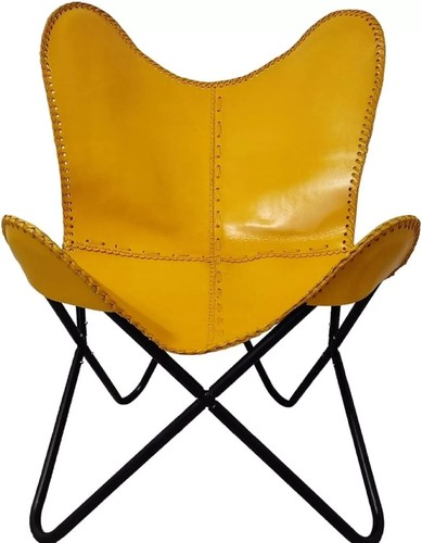Chaise papillon cuir - papillon, en