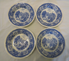 VILLEROY & BOCH BURGENLAND BLUE 4 HOLLOW PLATES PERFECT CONDITION LOT #6
